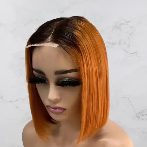 1B_orange 4&#215;4 Bob wig