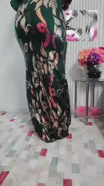 Green full sleeve sweetheart neck mermaid sequin long elegant evening dress .