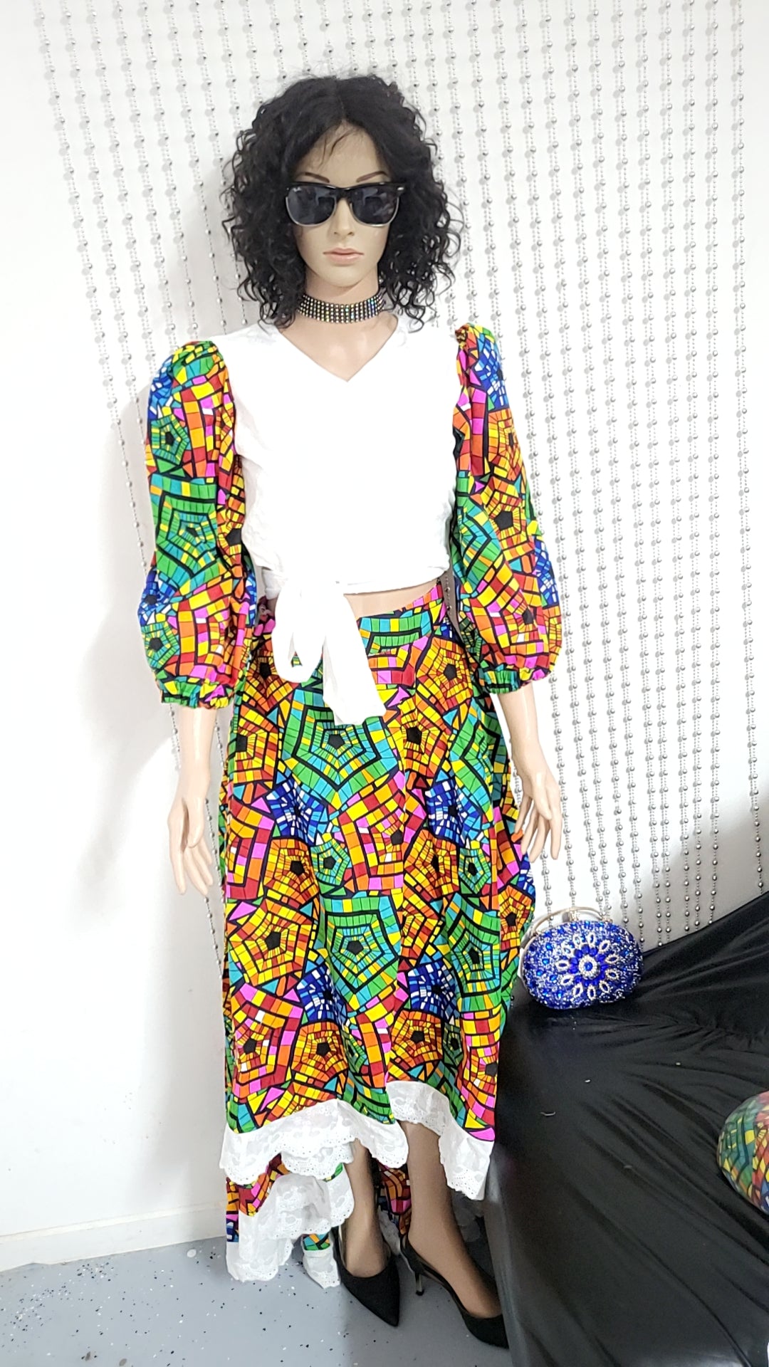 Multicolor skirt and top