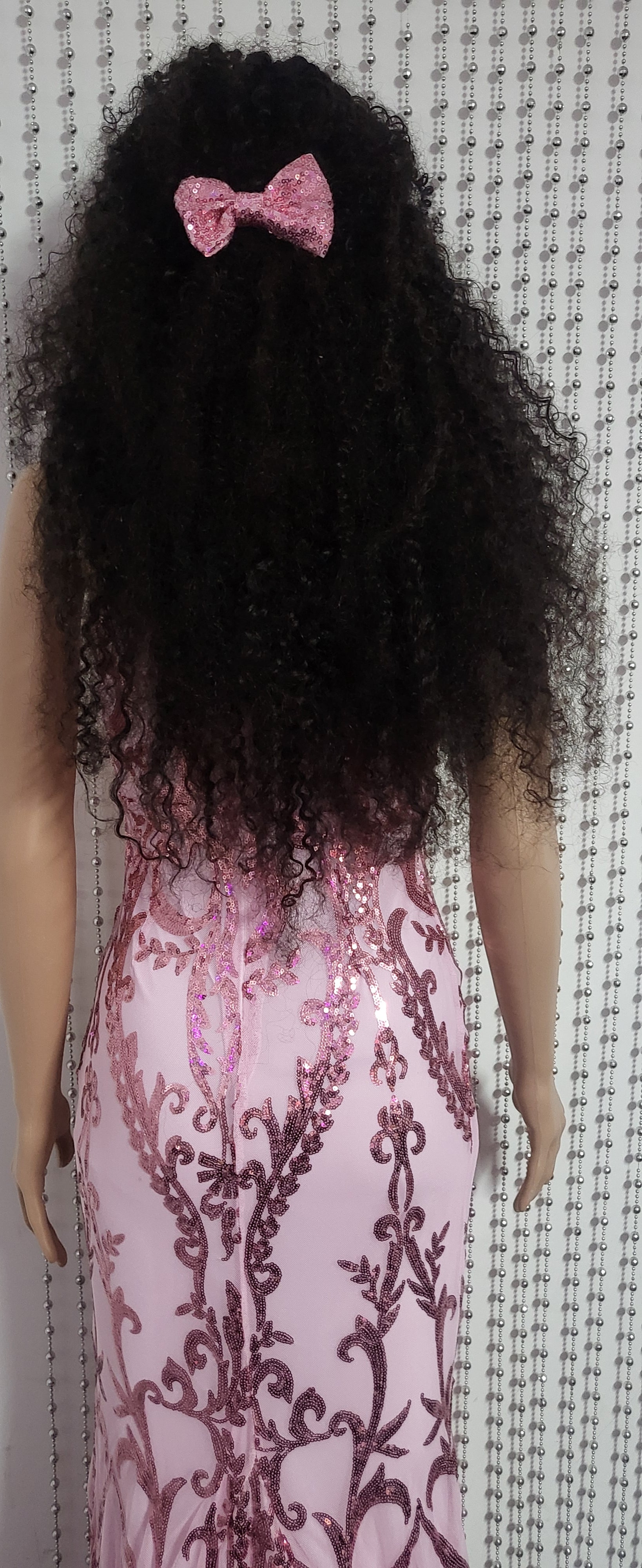 Elegant pink evening dress