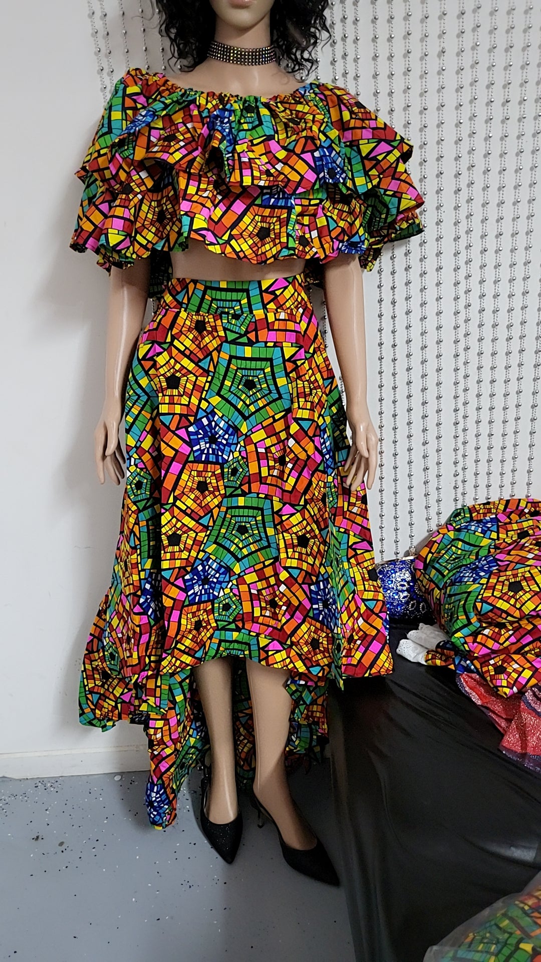 Multicolor skirt and top