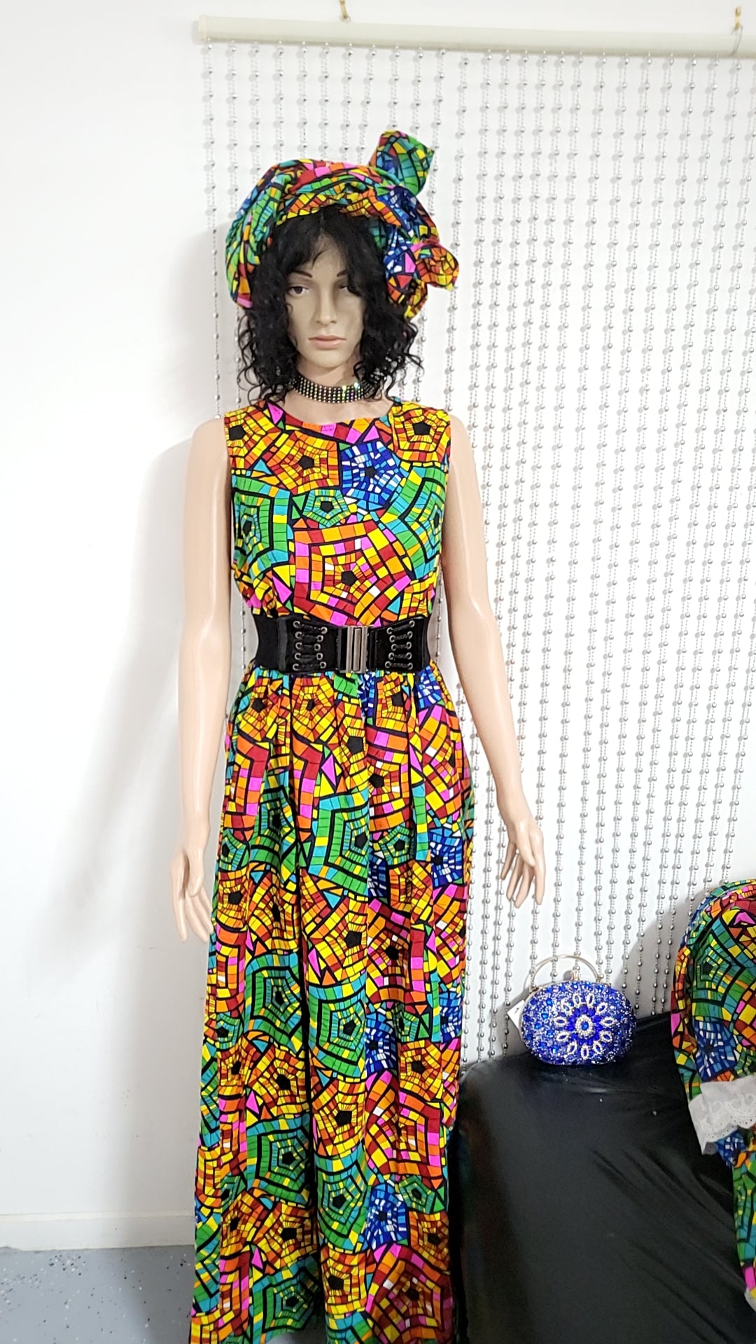 Multicolor cotton long dress