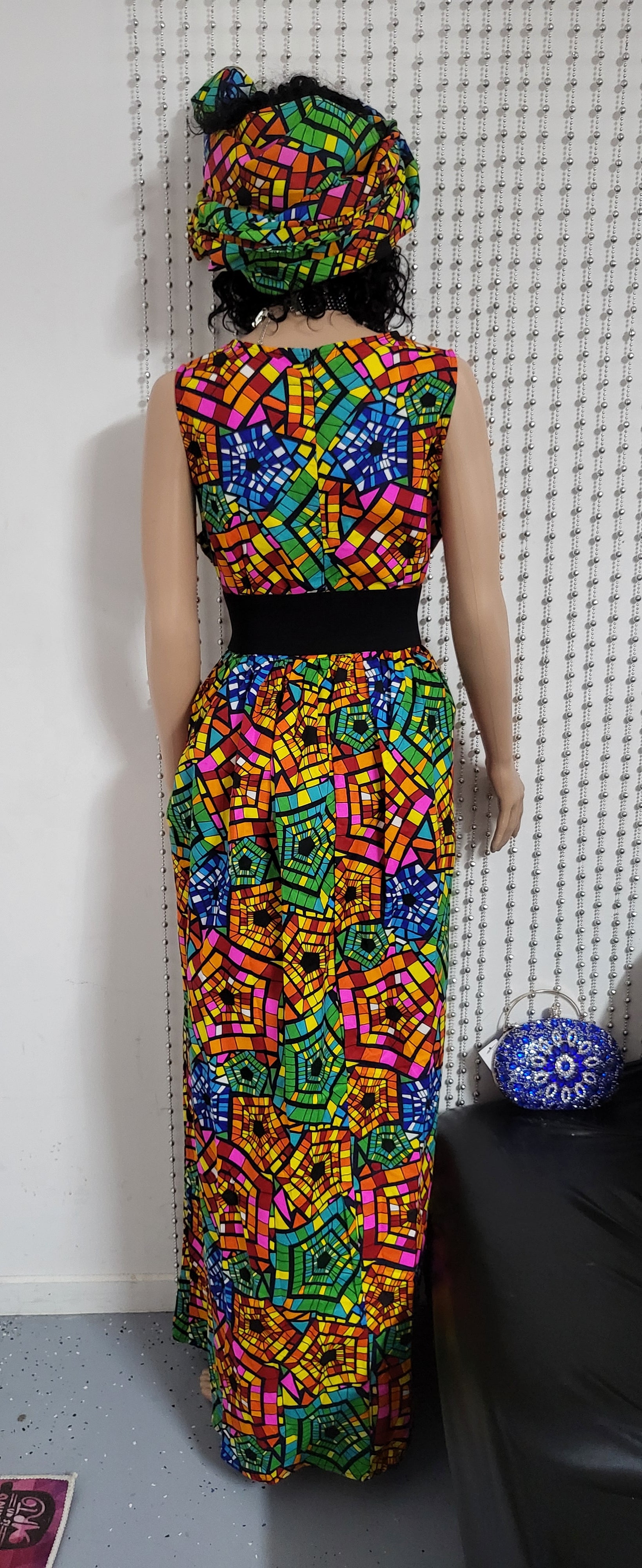 Multicolor cotton long dress