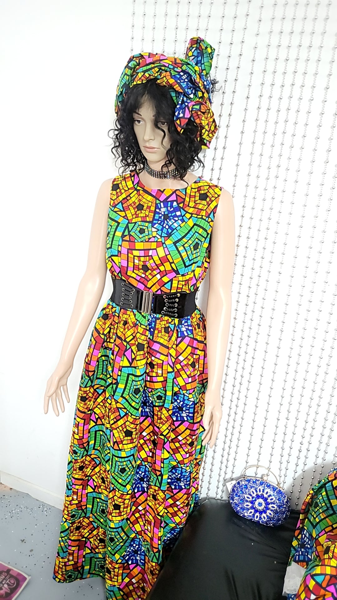 Multicolor cotton long dress