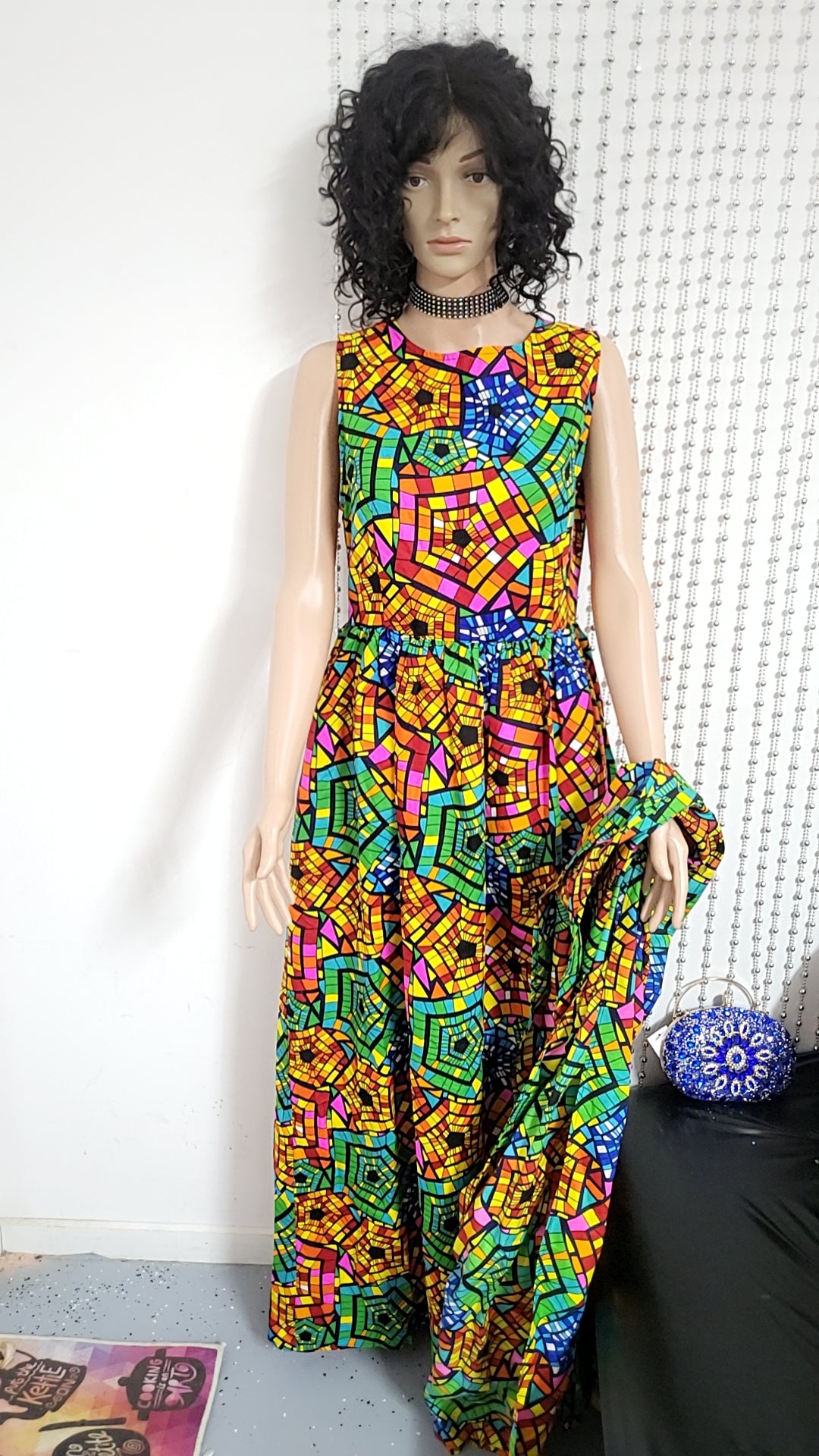Multicolor cotton long dress