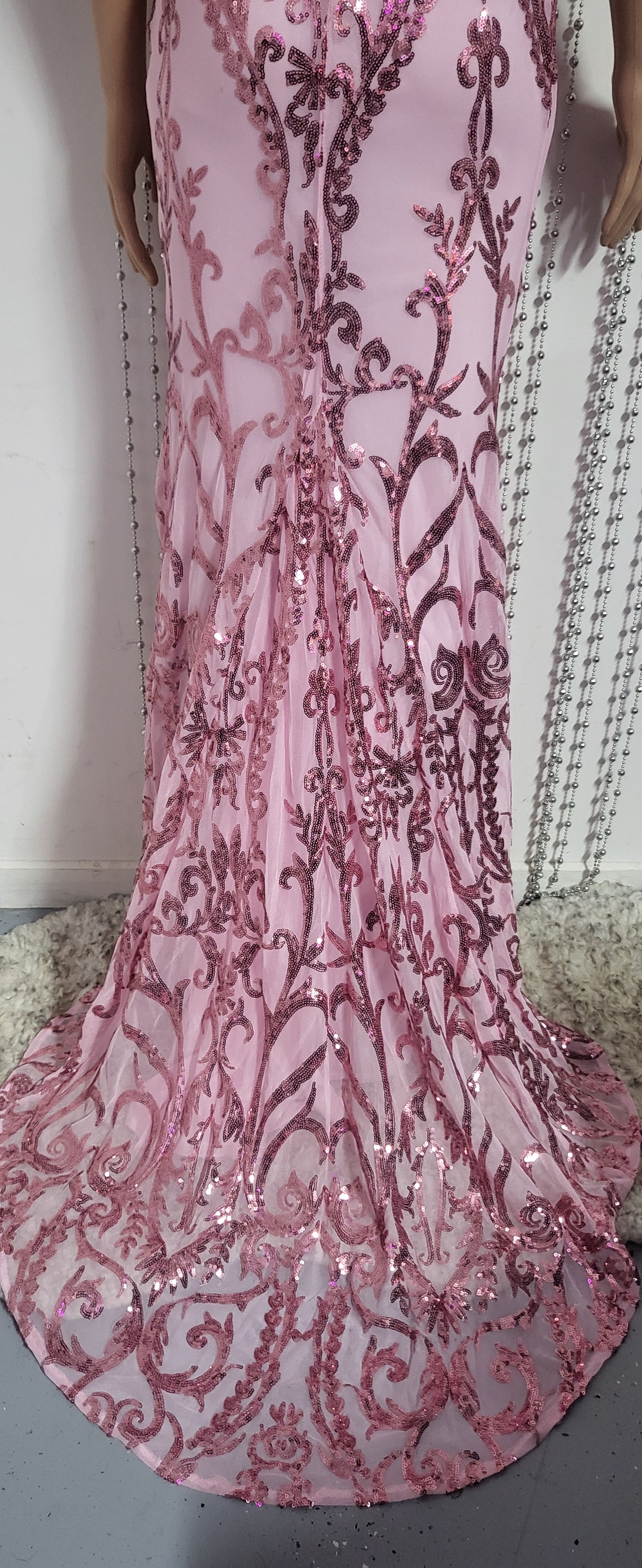 Elegant pink evening dress