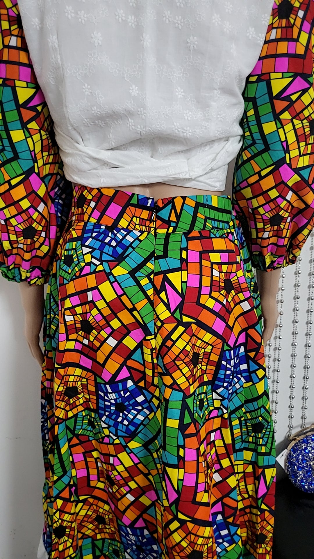 Multicolor skirt and top
