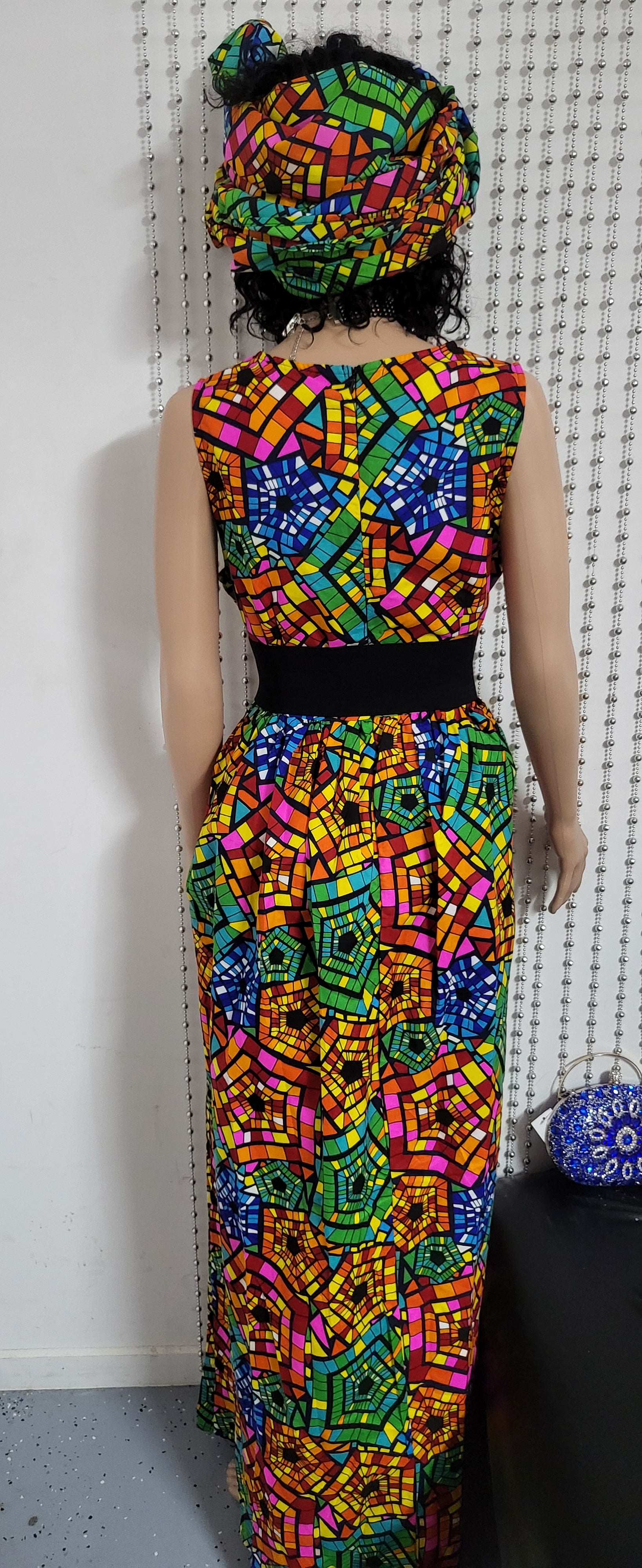 Multicolor cotton long dress