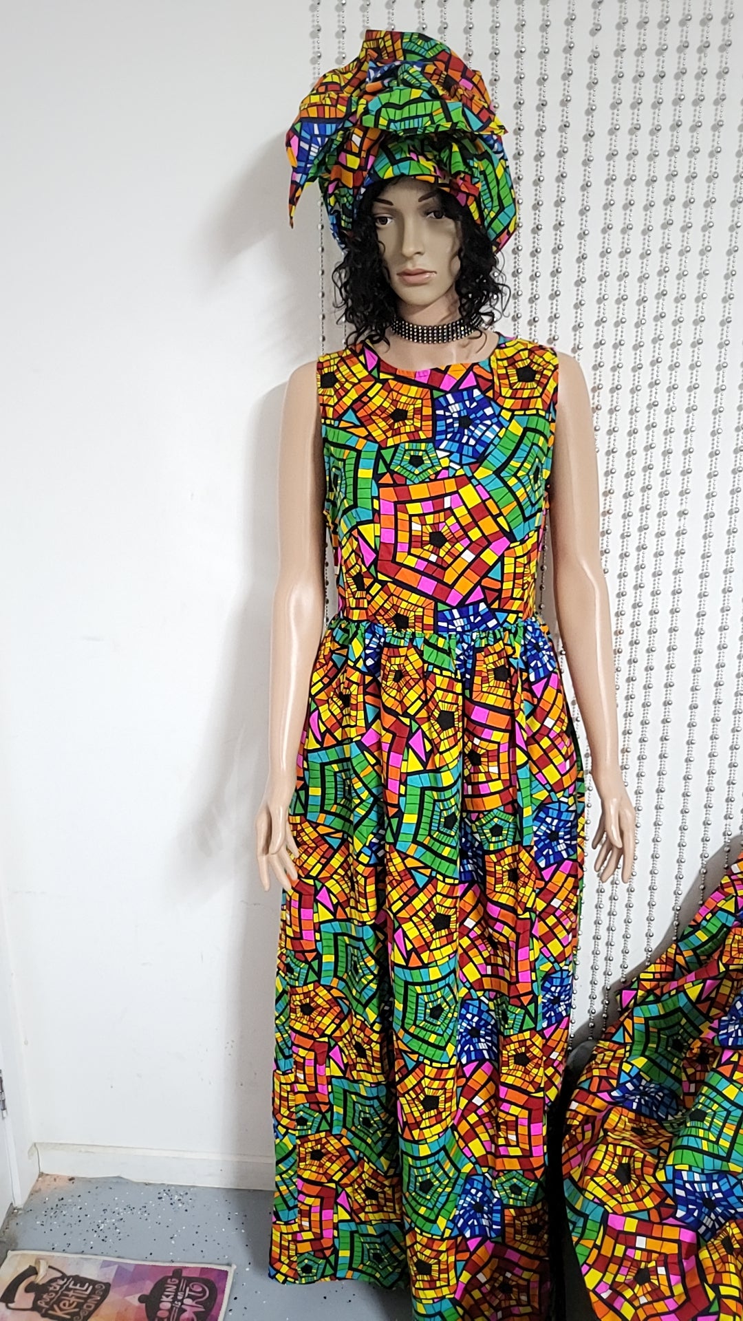 Multicolor cotton long dress