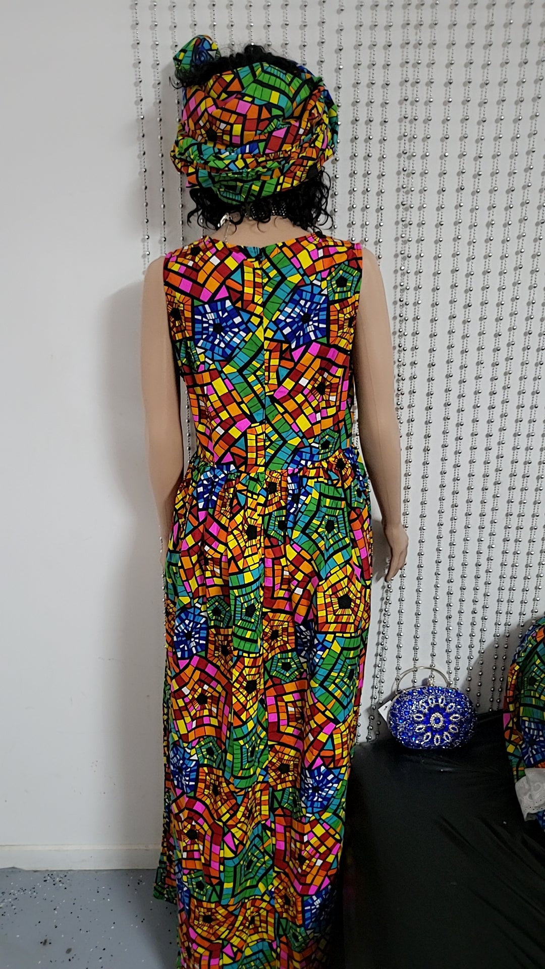 Multicolor cotton long dress