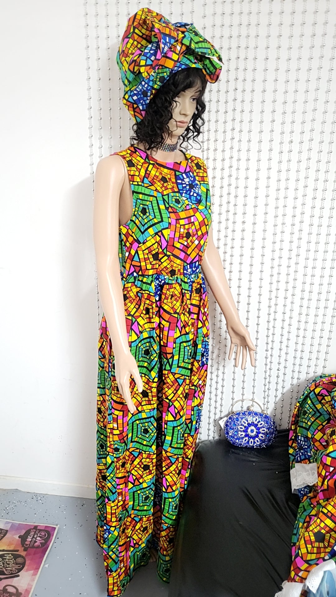 Multicolor cotton long dress