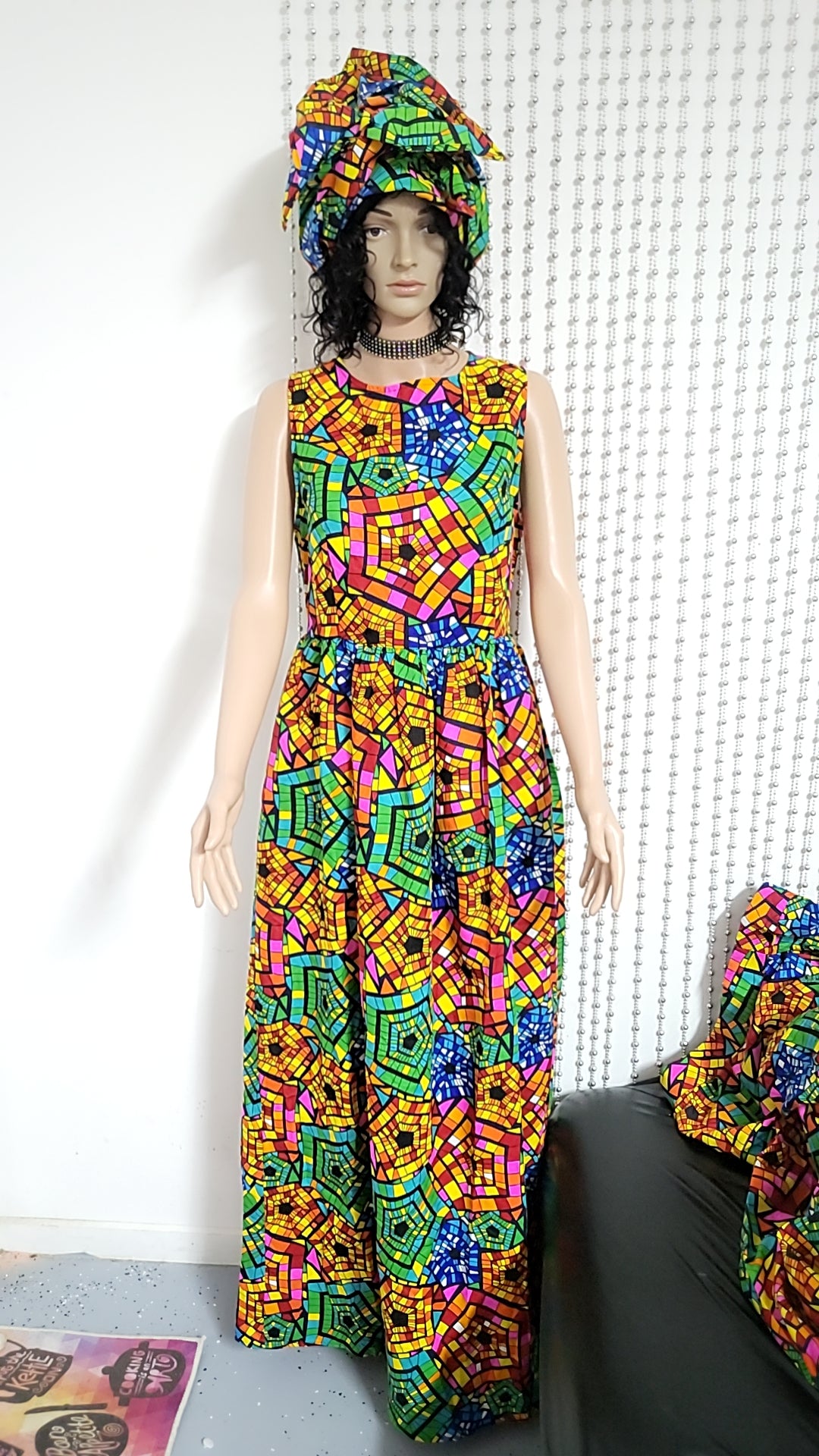 Multicolor cotton long dress