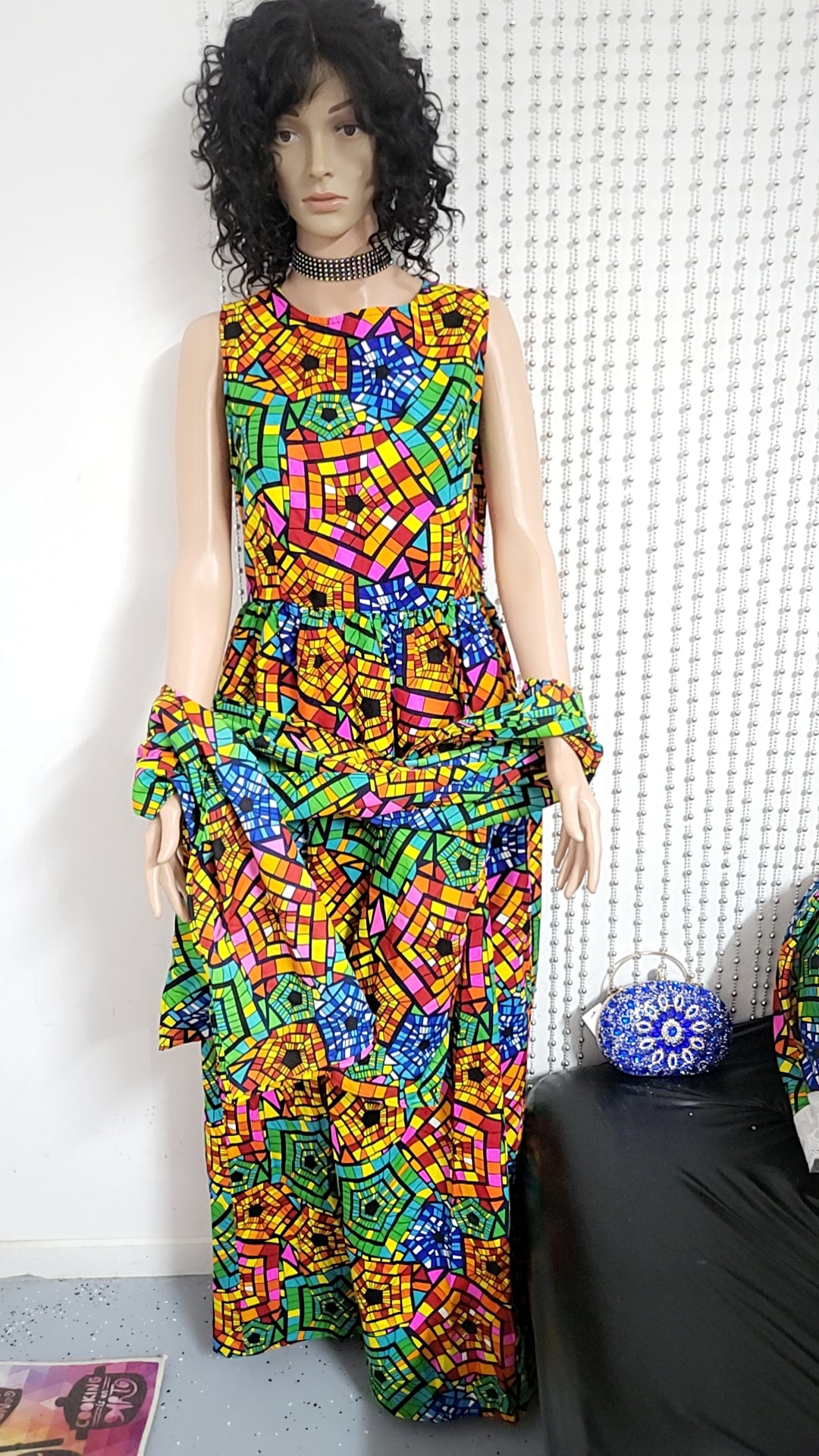 Multicolor cotton long dress