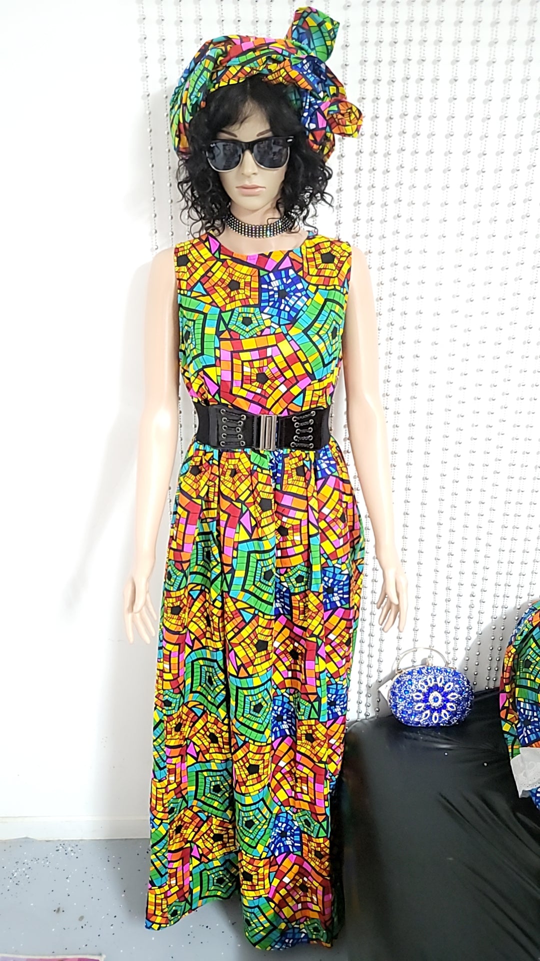 Multicolor cotton long dress
