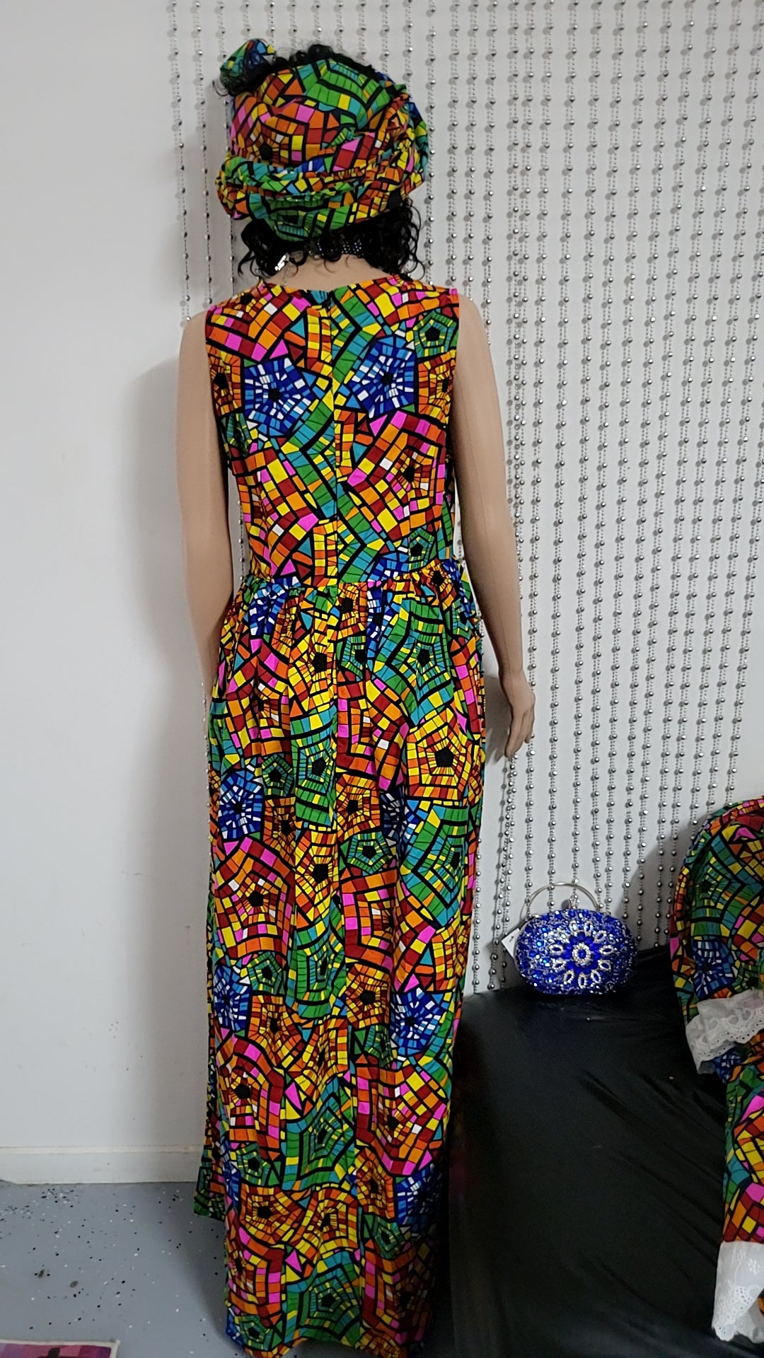 Multicolor cotton long dress