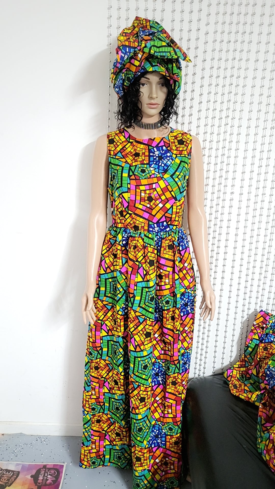 Multicolor cotton long dress