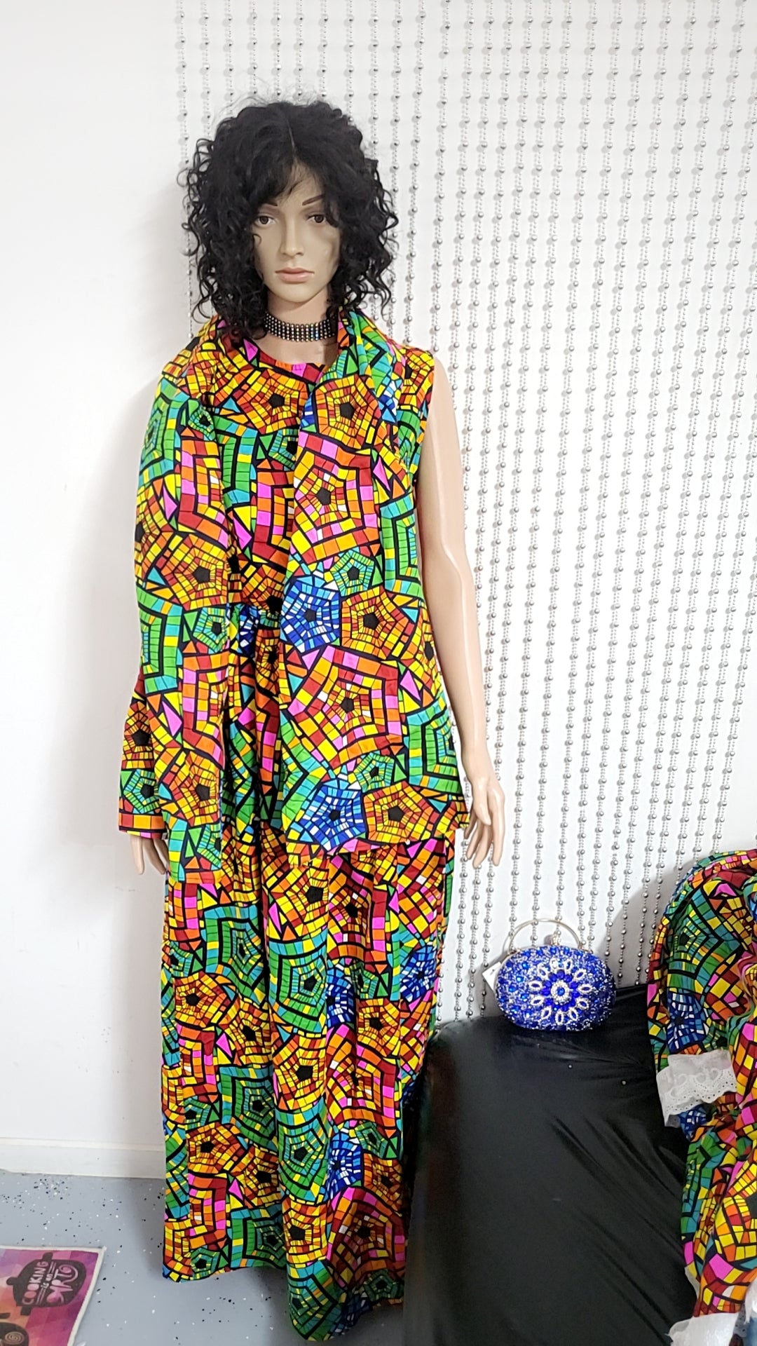 Multicolor cotton long dress